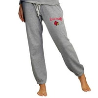 Ženski koncepti Sport Grey Louisville Cardinals Mainstream pletene jogger hlače