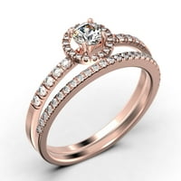 Zasljepljujući minimalistički prsten za uvlačenje dijamantskih moissite, vjenčani prsten, jedan odgovarajući