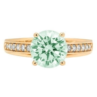 2.21ct okrugli rez zeleni simulirani dijamant 14k žuti zlatni godišnjički angažman prsten veličine 4,75
