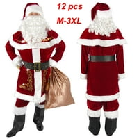 Muški flanel Santa Claus odijelo klauzula Božić Xmas Fancy haljina za odrasle --3XL