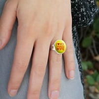 Volite moju špansku ženu srebrni prilagođeni prsten za podesivi novost