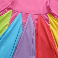 Tking Fashion Kids Girls Rainbow Splice Princess Pageant haljine za rođendan haljine ružičaste 110