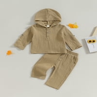 Huakaishijie Toddler Baby Boys Odeća za odjeću setovi dugih rukava s kapuljačom i dugačke hlače odijelo