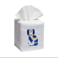 Staffordshire pas plavi bijeli prirodni posteljina pamučna tkiva bo cover