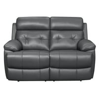 Leksikon lambentna koža 2-dijelna ručna ručna ručka na kauču set u tamno sivoj boji