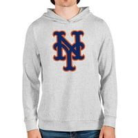 Muška antigua Heather Sivi New York Mets Logo tima Apsolutni pulover Hoodie