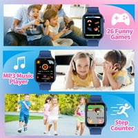 Allspin 1,54 Pametni sat za djecu, HD kamere igre Pedometar MP igrača za igrače Mops pokloni za djevojčice