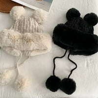 Danceemangoos Jesen i zima Slatka vunena kugla od vune vunene šeširi Ženske tople zadebljane janjeće