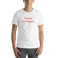3xl rukom napisani francuski doseljenik kratkih rukava majica s nedefiniranim poklonima