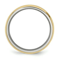 Titanium brušeni žuti poplaćeni rub vjenčani prsten veličine 9 9. MAN Classic Stan W Edge modni nakit