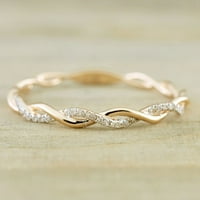 Heiheiup Fried tijesto Twist Diamond set obljetni prsten dijamantski oblik modni jednostavni prstenovi