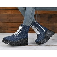 Colisha Dame Boits Boide Zip modna platforma za čizme kline pete Žene povremene cipele čipke Up kratki