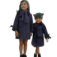 Jakna Toddler Girls Winter Dugi rukav Topli vuneni kaput jakna od pune boje kravata za babys Odjeća