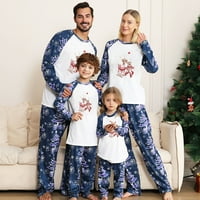 Suokom Božićne pidžame za porodični roditelj-dijete topli božićni set tiskani kućni nošenje pidžama