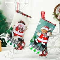 Božićne čarape zimski božićni poklon bombonska torba Božićno stablo kamin Čarape Klasični Xmas Elementi
