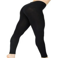 Žene Pamučno bijelo crne čvrste boje mršave vještačke hlače, casual joga gamaše visokog struka pantalone