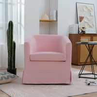 27.36 Široka okretna stolica - šik ružičasti poliester tkanina - iskustvo Ultimate Comfort - okretanje