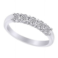 Okrugli rezani bijeli prirodni dijamantski prsten za vječni prsten u 10k bijeli zlatni prsten veličine