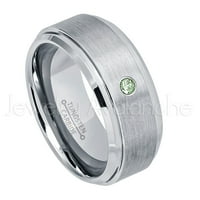 Četkani muški tungsten prsten sa volfram - 0,07ct Solitaire Aleksandrit Ring - Personalizirani vjenčani