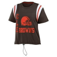 Ženska nošenje Erin Andrews Brown Cleveland Browns Cinched COLORBLOCK majica