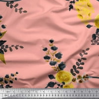 Soimoi Yellow Velvet tkanina od listova i cvjetna tkanina za ispis u dvorištu široko
