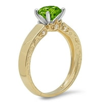 1. CT sjajan okrugli rez Clear Simulirani dijamant 18k žuti bijeli zlatni pasijans prsten sz 5.75