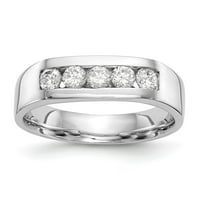 14k bijeli zlatni prsten za prsten za vjenčanje Diamond okrugli 5 kamene kanala veličine 8
