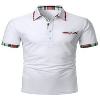 Glonme Muške ljetne vrhove rever izrez Polo majica kratkih rukava T košulje Golf Casual Tee Classic