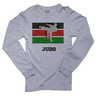Kenija Olympic - Judo - Zastava - Silo majica s siluetama siva majica s dugim rukavima