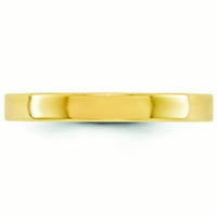 Čvrsti 14K žuti zlatni lagani ravni prsten za vjenčanje