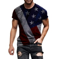 PXiakgy muške majice Dan nezavisnosti 3D digitalni tiskani povremeni bluza Tunic tamno plava m