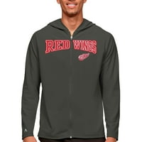 Muški antiguarni ugljen Detroit Crvena krila Legacy puni zip hoodie