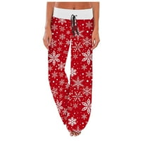 Božićne salonske hlače udobne pidžame dno Stretch Sleetwear Ležerne prilike sa slobodnom širokom nogom