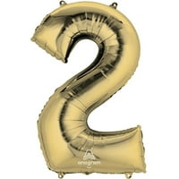 Broj - anagram - bijela zlatna folija Mylar Balloon - zabava ukrasi