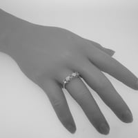 Britanci napravio je 10k zlatni prirodni akvamarinski i opal ženski vječni prsten - Opcije veličine
