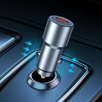 Telefon brzi punjač automobila - 42,5W Dual Port USB C Dostava napajanja Metalna upaljač za cigarete