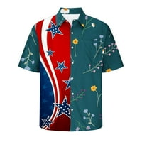 Muške košulje od 4. jula Patriotske američke majice za zastave za muškarce Summer Beach Majica Ovratnik