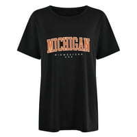 Honeeladyy Cleance ispod 10 $ Michigan Midwestern USA Pismo majica Ženske ljetne prevelike grafike Ležerne