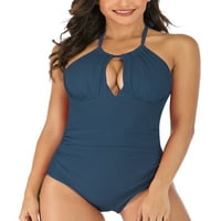 Glonme Women kupaći kostimi bez rukava haljina Halter izrez Backlex Beachward Torbice Solid Boja Ladies
