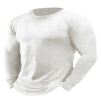 LUMENTO MENS T-MAJICA Čvrsti boju majice s dugim rukavima majice moda Basic Tee Crew Bluza White 2xl