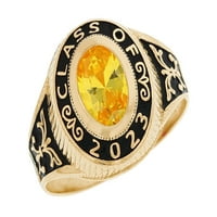 Jackani 10K Zlatni simulirani studeni Rodni prsten klase, veličina 6.25