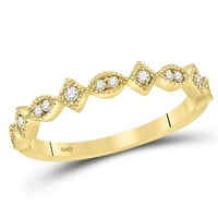 14k žuti zlatni okrugli dijamant Geometrijski prsten za slaganje CTW