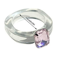 Jiyugala prstenovi za žene djevojke smole kristalno umetnulo vintage šarene akrilne akrilne bend lolita
