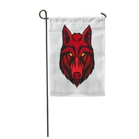Husky Wolf Head Andry Face Crvena boja Zvijer Garden Zastava Dekorativna zastava Kuća baner