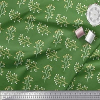 Soimoi Green Rayon tkanine bobice ostavlja tkanine otiske sa širokim dvorištem