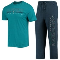Muški pojmovi Sport Aqua Navy Seattle Mariners Mjerač majica i hlače Sleep set