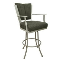 Tobias dizajnira Montana 34 Tkanina i metalna stolica za baru u Sanora Brown Beige