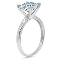 0. CT sjajna princeza Clear Simulirani dijamant 18k bijeli zlatni pasijans prsten sz 9