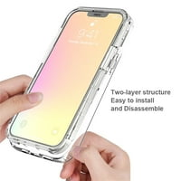 Elepower za iPhone 6.1 Crystal Clear futrola, hrapavi stražnji i TPU odbojnici protiv prsta otiska otporan