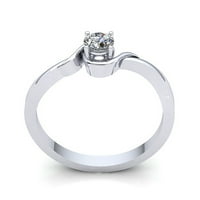 Pravi 1 4CTW okrugli rez Dijamantni dame pasijans godišnjica Angažman prsten od punog 18k ruža, bijelo